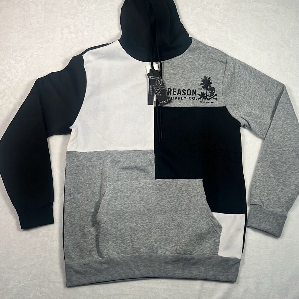 Reason‎ brand long Sleeve skull Print Hoodie pullover sweater Men Large NWT